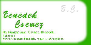 benedek csemez business card